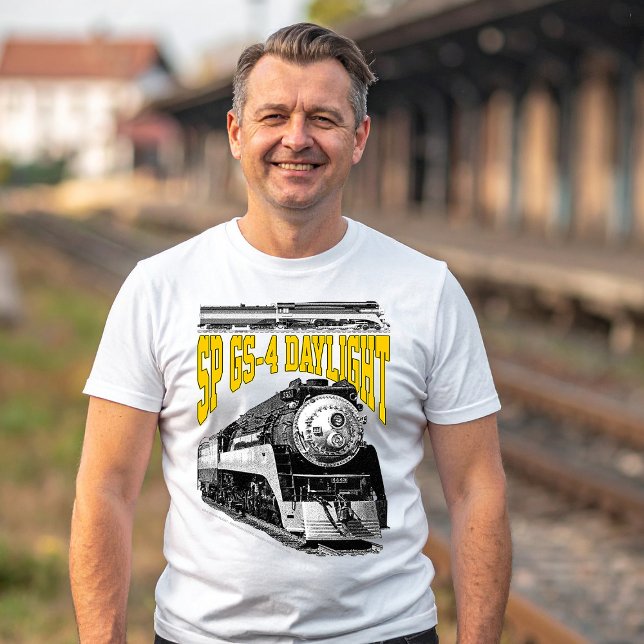 Camiseta SP GS-4 Daylight 4449 Steam Train Locomotive (SP GS-4 Daylight 4449 Steam Train Locomotive. Men Basic White T-Shirt)