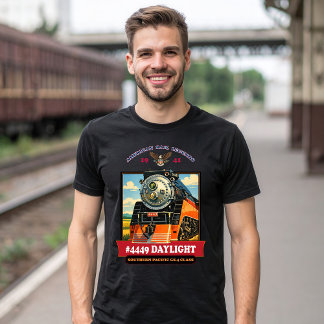 Camiseta SP GS-4 Daylight Steam Locomotive Vintage Poster
