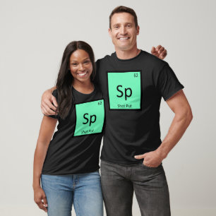 Camiseta Sp - Lanzamiento de Peso Atletismo Símbolo Químico