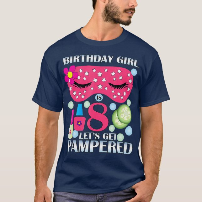 Camiseta Spa Birthday Party Themed Birthday  Girls Age (Anverso)