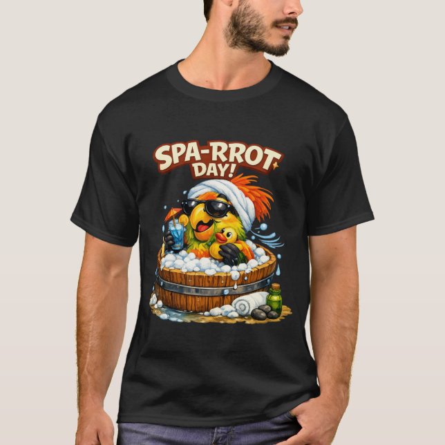 Camiseta Spa-rrrot Day Funny Parrot Spa Relax Design (Anverso)