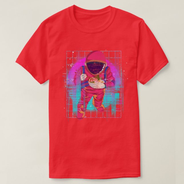 Camiseta Space 90 Art Synthwave Vaporwave Ramen Noodles com (Diseño del anverso)