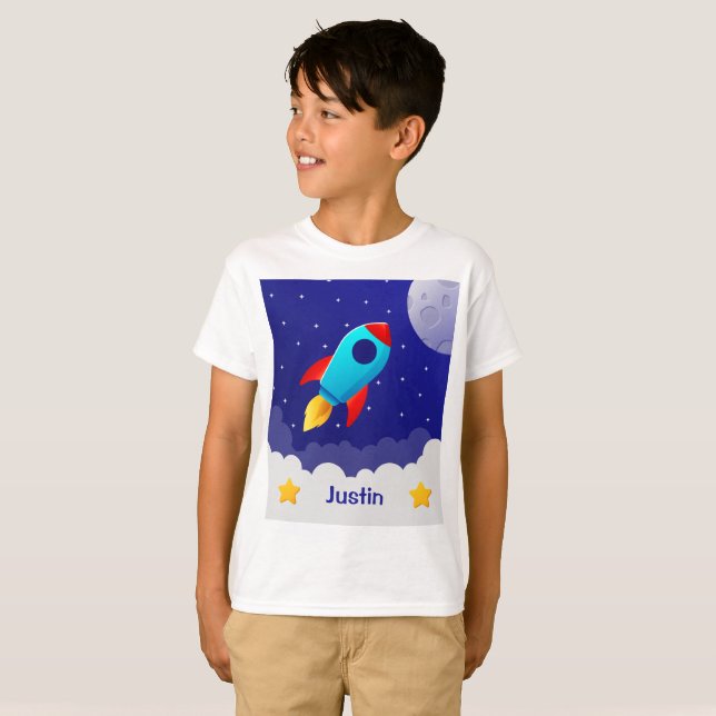 Camiseta Space Adventure Rocket Design (Anverso completo)