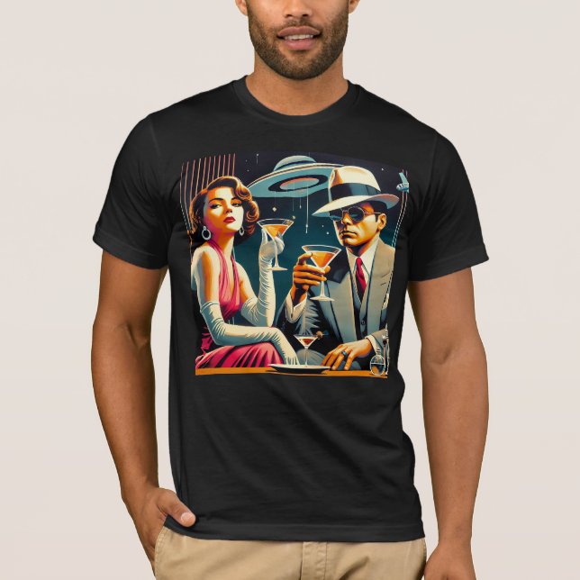 Camiseta Space Age Las Vegas Gangster Martini Party (Anverso)