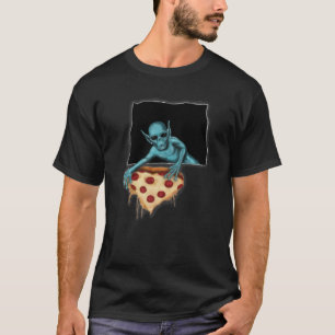 Camiseta Space Alien UFO Creature Pizza Lover