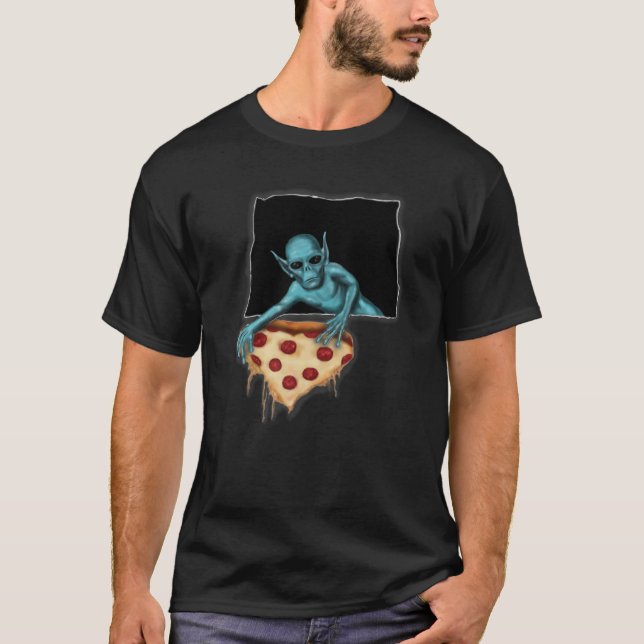Camiseta Space Alien UFO Creature Pizza Lover (Anverso)