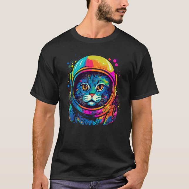 Camiseta Space Astronaut Cat  Men Women Kids Space Cat (Anverso)