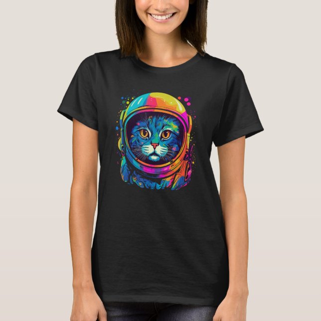 Camiseta Space Astronaut Cat  Men Women Kids Space Cat (Anverso)