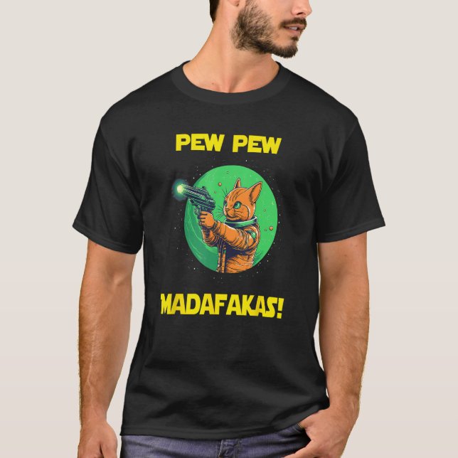 Camiseta Space Astronaut Pew Madafakas Abyssinian Cat (Anverso)