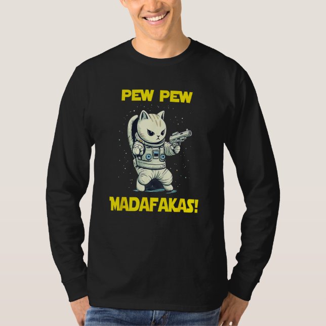 Camiseta Space Astronaut Pew Madafakas American Shorthair C (Anverso)