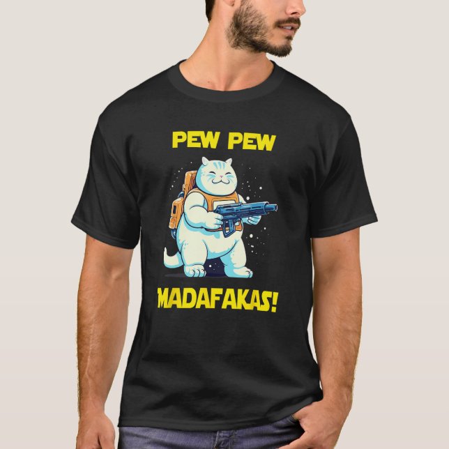 Camiseta Space Astronaut Pew Madafakas Chonk Cat (Anverso)