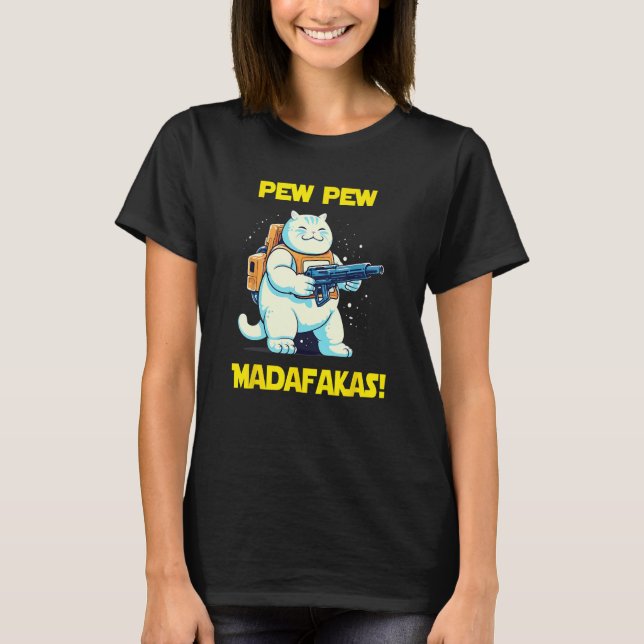Camiseta Space Astronaut Pew Madafakas Chonk Cat (Anverso)