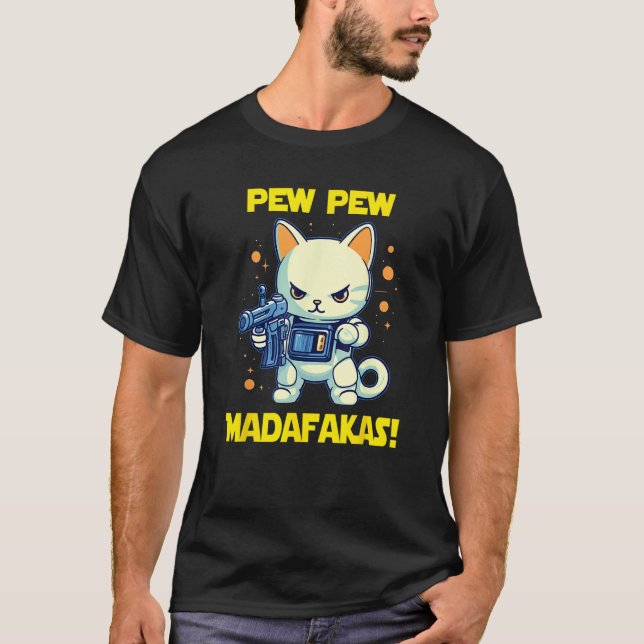 Camiseta Space Astronaut Pew Madafakas Maneki Neko Cat 1 (Anverso)