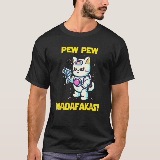 Camiseta Space Astronaut Pew Madafakas Maneki Neko Cat 2 (Anverso)