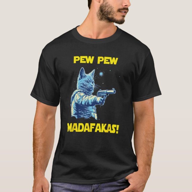 Camiseta Space Astronaut Pew Madafakas Nebelung Cat 2 (Anverso)