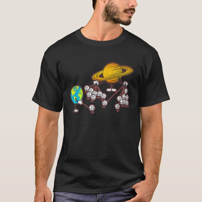 Camiseta Space Astronomy Solar System Planet Earth Saturn M (Anverso)