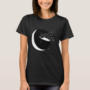 Camiseta Space Blimp Crescent Moon Cows (Opciones de Color