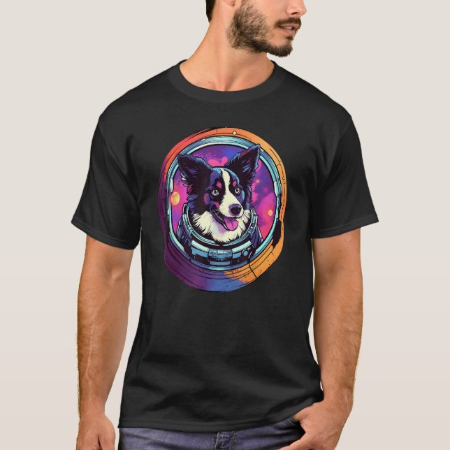 Camiseta Space Border Collie Dog Mom Dad Border Collie (Anverso)