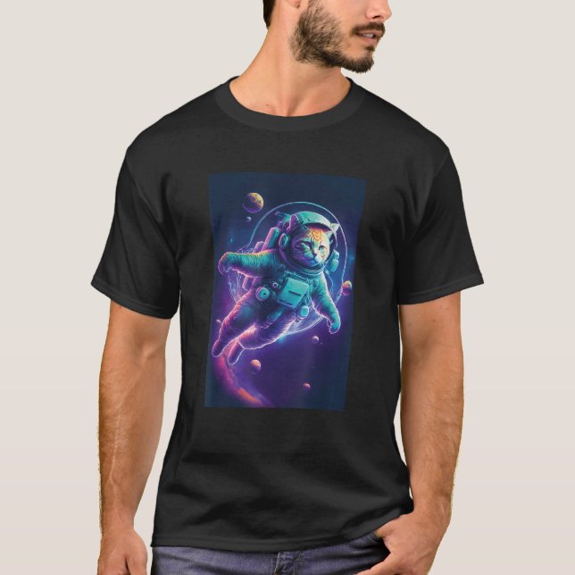 Camiseta Space Cat Astronaut Catstronaut for Cat lovers Gra (Anverso)