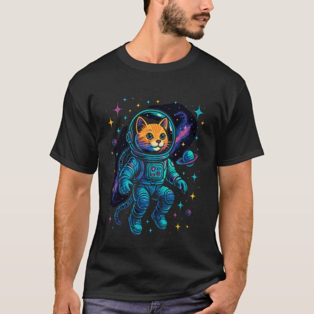 Camiseta Space Cat - Gatito Astronauta en el Espacio (Anverso)