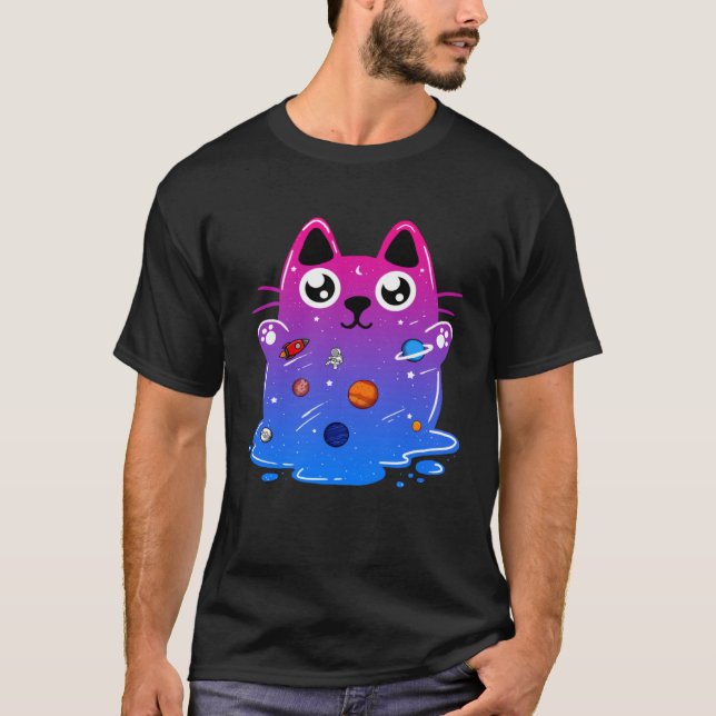 Camiseta Space Cat Kitten Science Nerd Galaxy Kitty (Anverso)