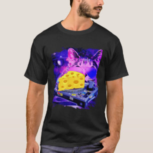 Camiseta Space Cat Remix DJ queso Remix para galaxia de gat