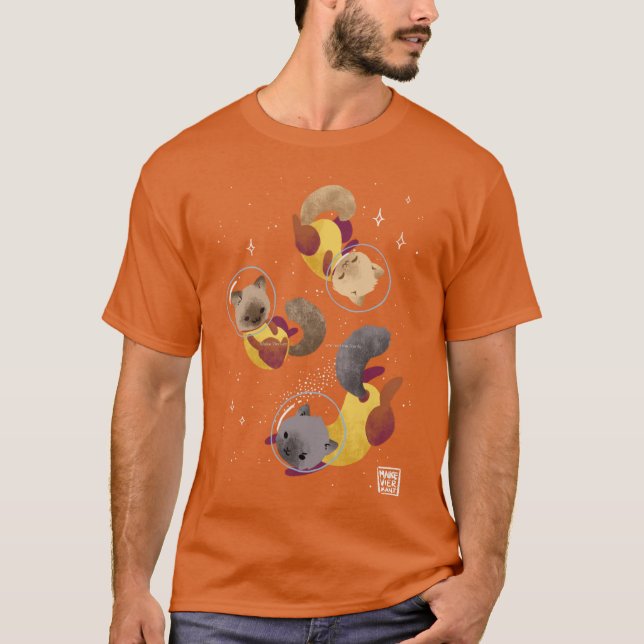 Camiseta Space Cats friend (Anverso)