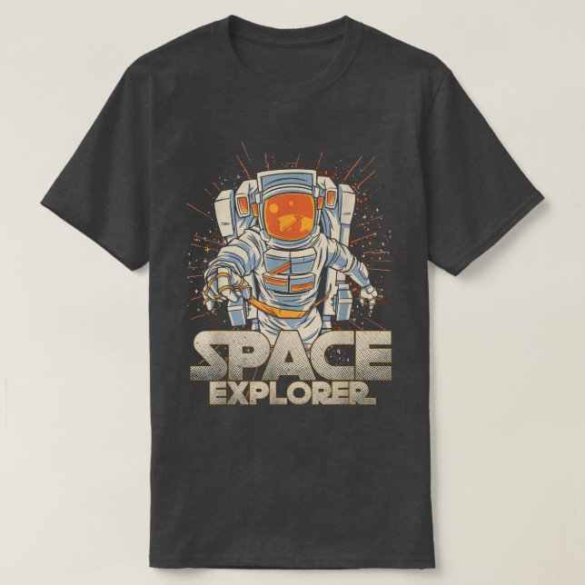 Camiseta Space Explorer Astronaut Universe Galaxy Planets M (Diseño del anverso)