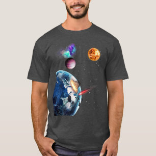 Camiseta Space Galay Motif Solar System Astronauts colorful