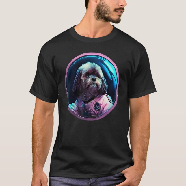 Camiseta Space Lhasa Apso Dog Mom Dad Lhasa Apso (Anverso)