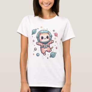 Camiseta Space Meow-naut, lindo gato kawaii