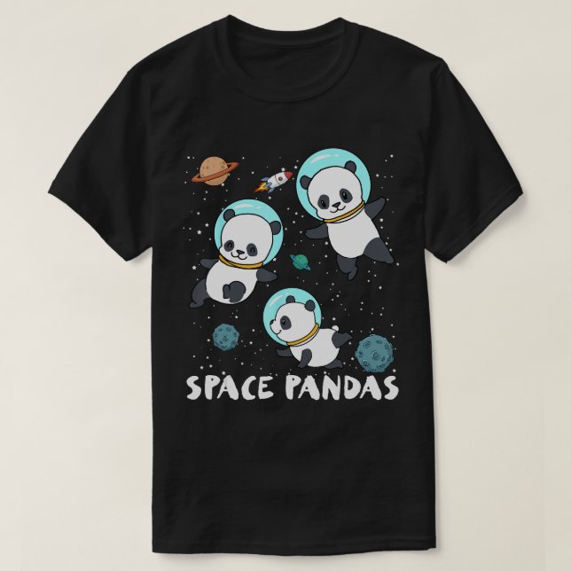 Camiseta Space Pandas Funny Astronauta Planeta Tee de Viaje (Diseño del anverso)