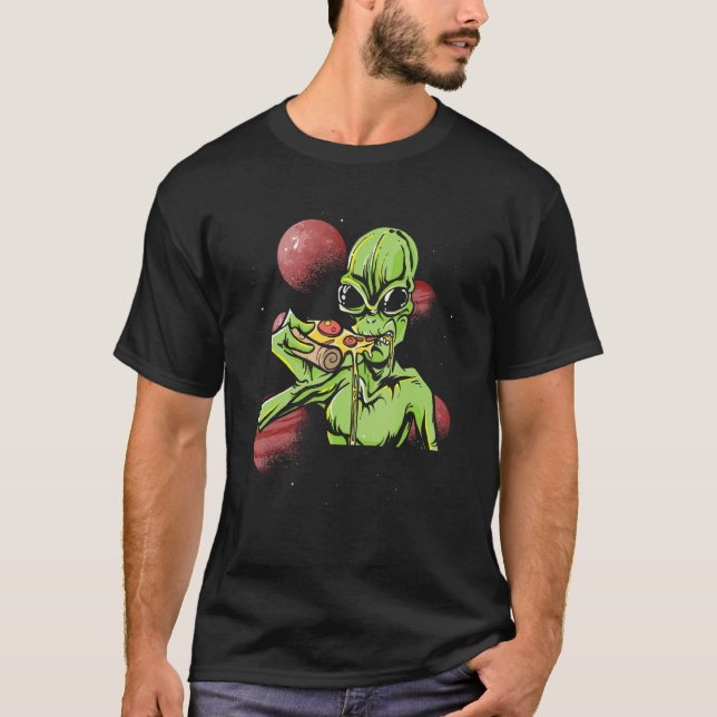 Camiseta Space Pizza Alien Ufo Creador De Alimentos Fan Sci (Anverso)