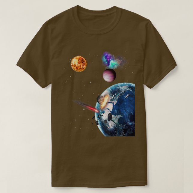 Camiseta Space Solar System Galaxy Astronaut Universe Plane (Diseño del anverso)