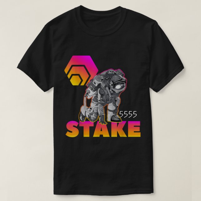 Camiseta Space Staker | Futuristic Crypto Astronaut (Diseño del anverso)