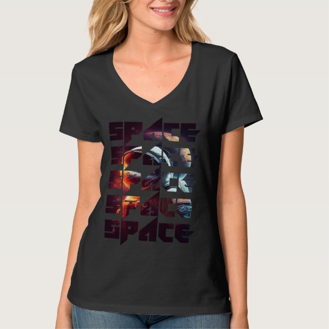 Camiseta Space Text Solar System Galactic Astro Space Enthu (Anverso)