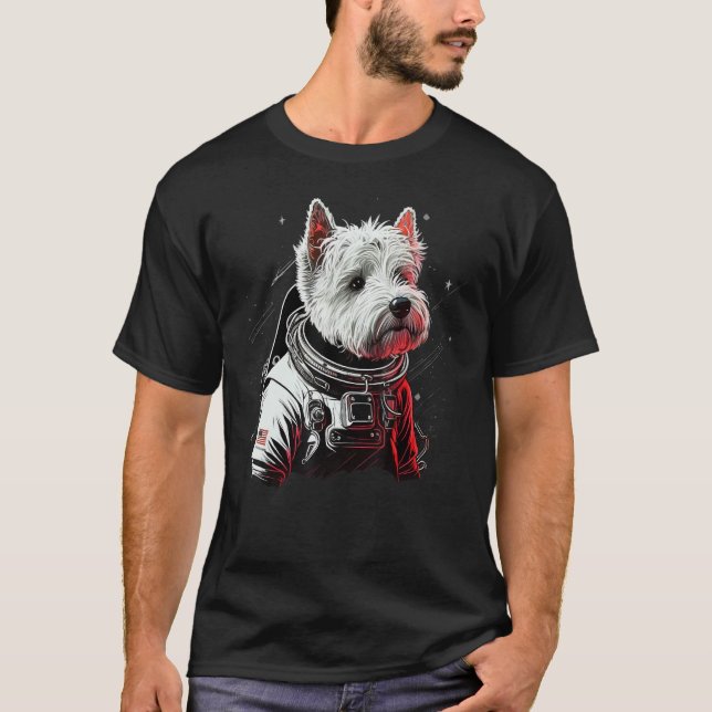Camiseta Space West Highland White Terrier on Galaxy Astron (Anverso)