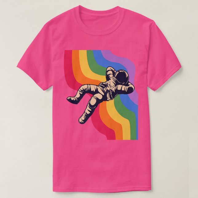 Camiseta Spaceman, Astronaut on a rainbow, Pride Month, Rai (Diseño del anverso)