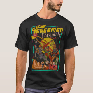 Camiseta Spaceman escribe sobre ciencia ficción de época