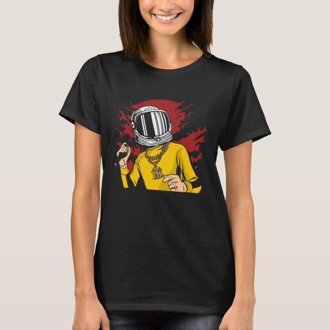 Camiseta Spaceman Mars, Astronauta De Karate Y Kung Fu, Ref (Anverso)