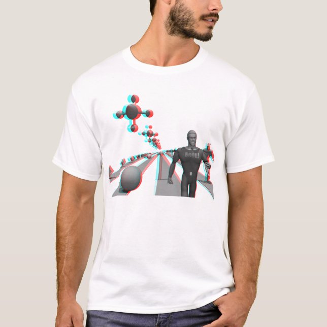 Camiseta Spaceport: anáglifo rojo-ciánico (Anverso)