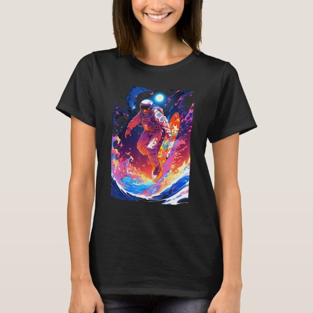 Camiseta Spacer surfing the waves of an alien planet hangin (Anverso)