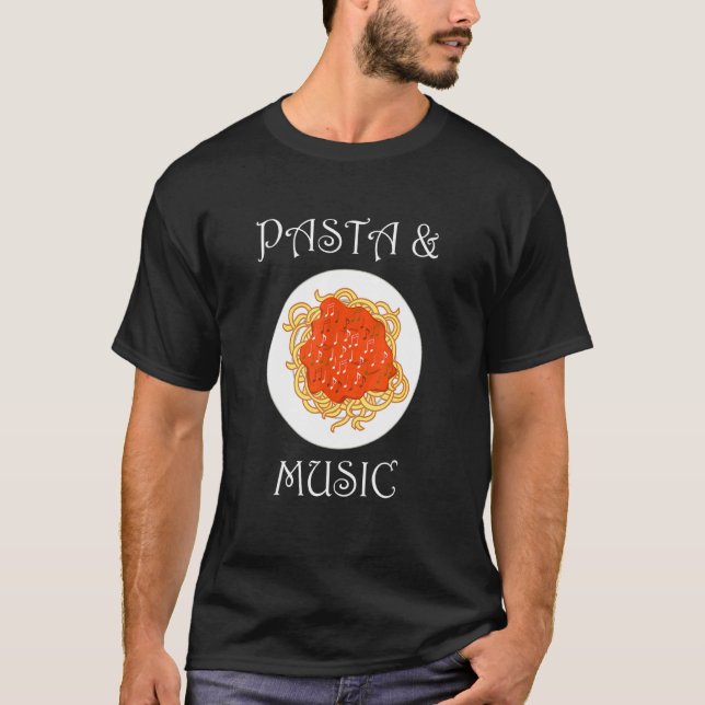 Camiseta Spaghetti And Music Notes Cita Irónica Pasta (Anverso)