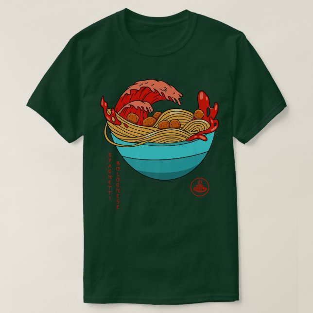 Camiseta Spaghetti Bolognese - Fideos italianos - japonés R (Diseño del anverso)