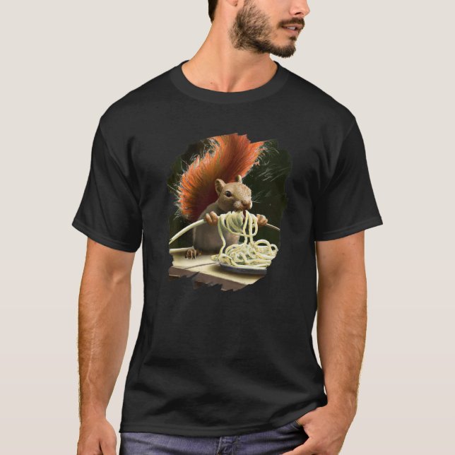 Camiseta Spaghetti Pasta Funny Squirrel Ita (Anverso)