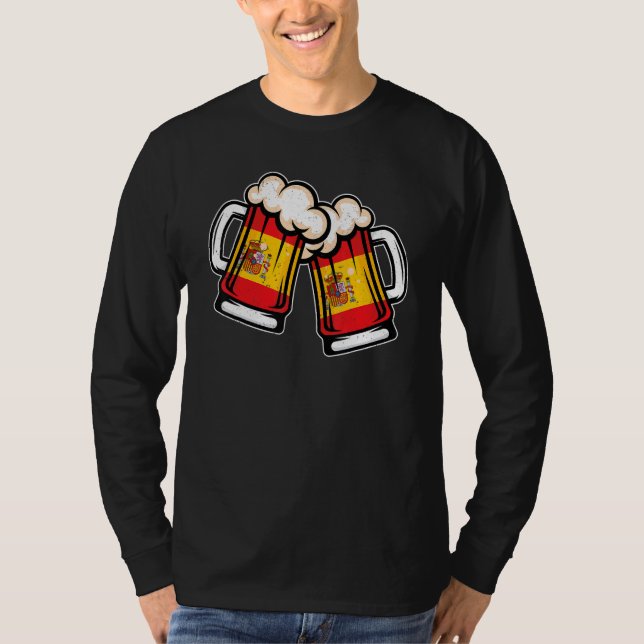 Camiseta Spain Flag Beer Mug   Cool Spanish Beer (Anverso)