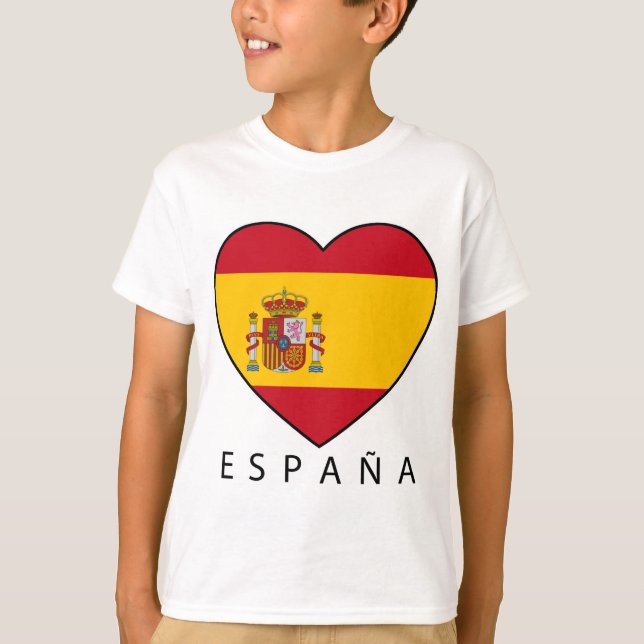 Camiseta Spain Heart with black ESPANA (Anverso)