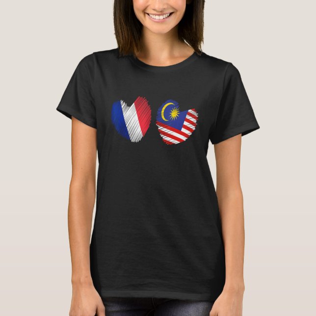 Camiseta Spain Malaysia Heart Spanish Flag Malaysian Flag H (Anverso)
