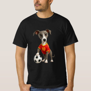 Camiseta Spain Soccer Dog T-Shirt - Cute Greyhound Football