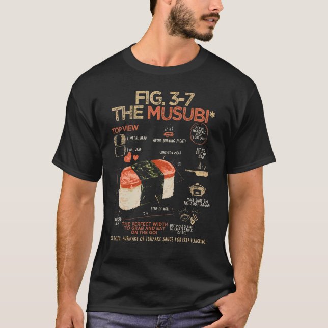 Camiseta Spam Musubi Food Instruction Diagram Japanese Hawa (Anverso)